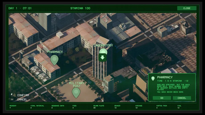 Choosing a location to scavenge on the field map